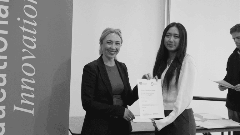 Serena Huang receiving an award